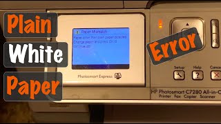 HP PhotoSmart Printer Insert Plain White Paper Mismatch Error or Calibration Error Service Procedure