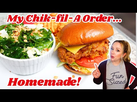 Homemade Chick-fil-A Chicken Sandwich & Kale Crunch Salad