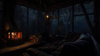Cozy Cabin Retreat with Rain and Fireplace | Calm Ambience to Sleep Better