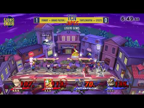 TCNJapes 4 - Fembot + Grand Pastor J vs Turtlemuffin + steets - Smash 4 Doubles Losers Semis