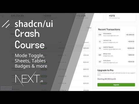 ShadCN UI Crash Course with Next.js | Mode Toggle, Sheets, Badges & more