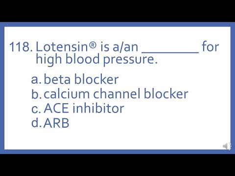 Top 200 Drugs Practice Test Question - Lotensin is a/an _ for high blood pressure.