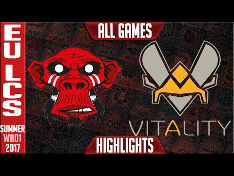 Vitality vs Mysterious Monkeys Highlights ALL GAMES Week 8 EU LCS Summer 2017 VIT vs MM
