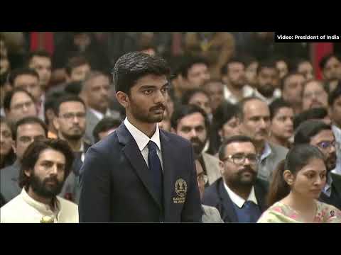 Gukesh receives India's highest sporting honour - Major Dhyan Chand Khel Ratna Award