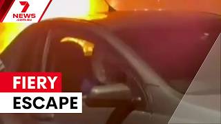 Driver rescued from burning car in Condell Park | 7NEWS