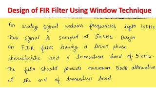 Design of FIR filter Using Window Technique