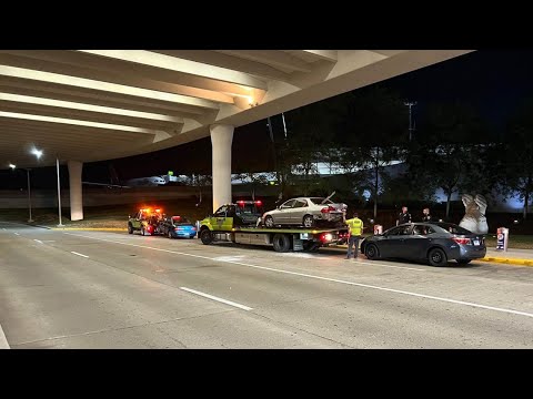 1 taken to hospital after multi-car crash at Indianapolis International Airport