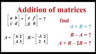 MATRICES: HOW TO ADD TWO OR MORE  MATRICES