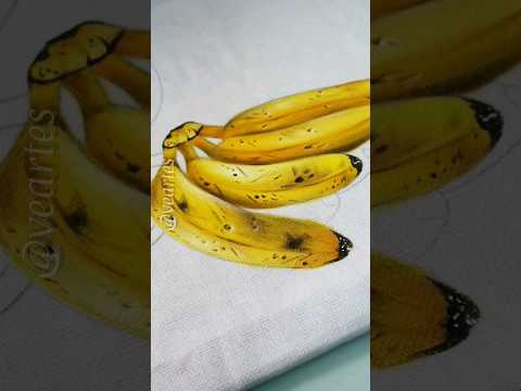 Learn how to paint bananas on fabric - fabric painting for beginners #crafts #fabricpainting #art