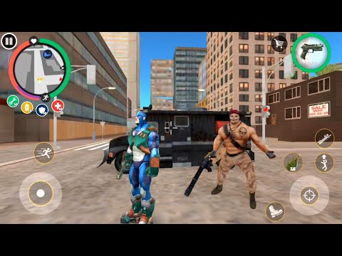 Rope Hero Vice Town | Rope Hero Granite Car Throw On Army Base | Aircaft Fight Vice Town Tank Robot