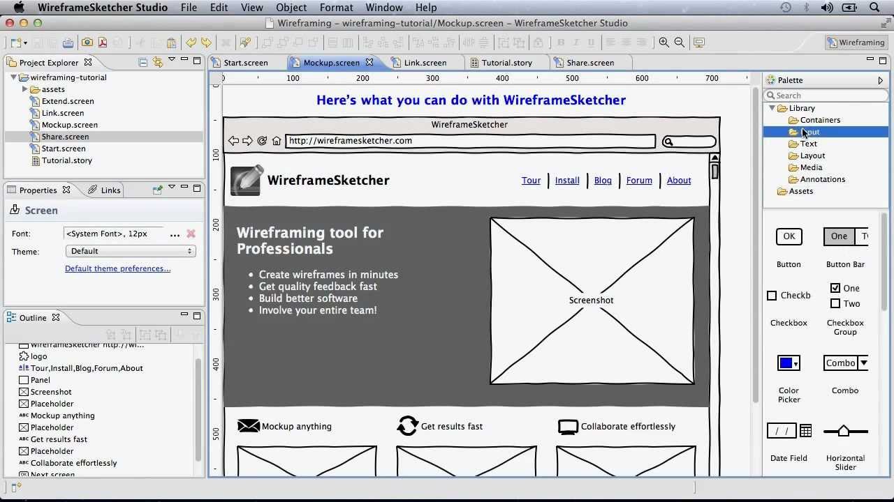 WireframeSketcher Presentation on Mac