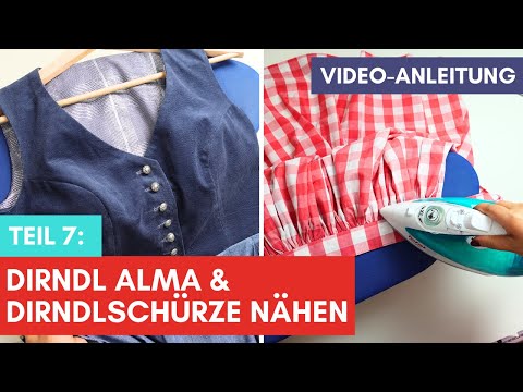 Geknöpftes Dirndl Alma nähen - Teil 7 - Dirndl Knopflöcher und Knöpfe, Dirndlschürze auftrennen