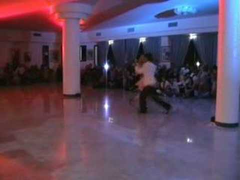  Eugenia Parilla  and  Ezequiel Farfaro  are  dancing  to  a  tango