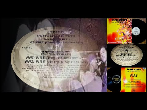 PRIZNA FT DEMOLITION MAN – FIRE (ROGUE UNIT REMIX) – 1995 – LABELLO BLANCO – CAT NLB18
