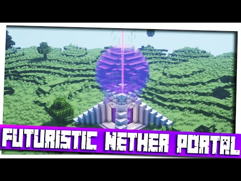 INSANE Futuristic Netherportal Design - Build in Minecraft 1.16!
