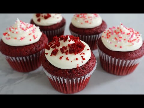 Red Velvet Cupcakes Recipe with Cream Cheese Frosting