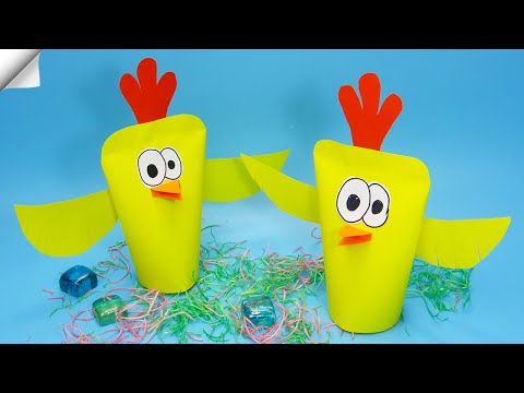 How to Make a Paper Chicken Easter paper Crafts Easy paper crafts
