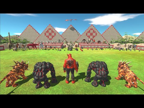 2× Hellhound + 2× Lava Golem + Ogre Lord  VS  Every Fation - Animal Revolt battle Simulator ARBS