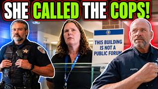 Cop Yells at Office Manager for Trying to Violate Our Rights!
