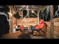 Surviving a Thunderstorm in a Abandoned Shelter - Camping in Heavy Rain