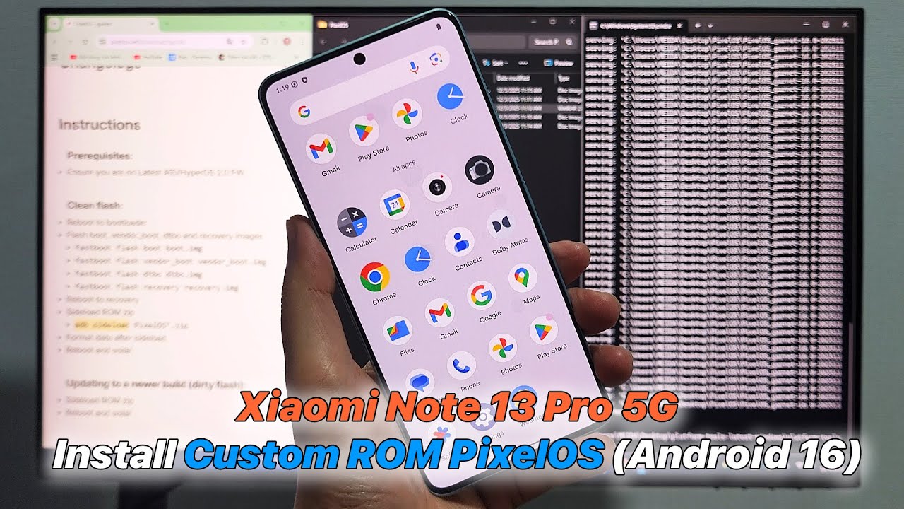 Xiaomi Note 13 Pro 5G – Install Custom ROM PixelOS (Android 16)