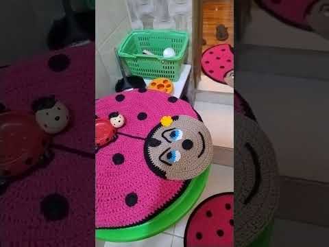 jogo da joaninha em croche  um luxo cara da riqueza,tuor pelo meu banheiro
