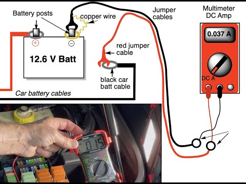 Measuring parasitic draw and current to dash cams using: 1. In-series multimeter 2. Clamp meter; E36