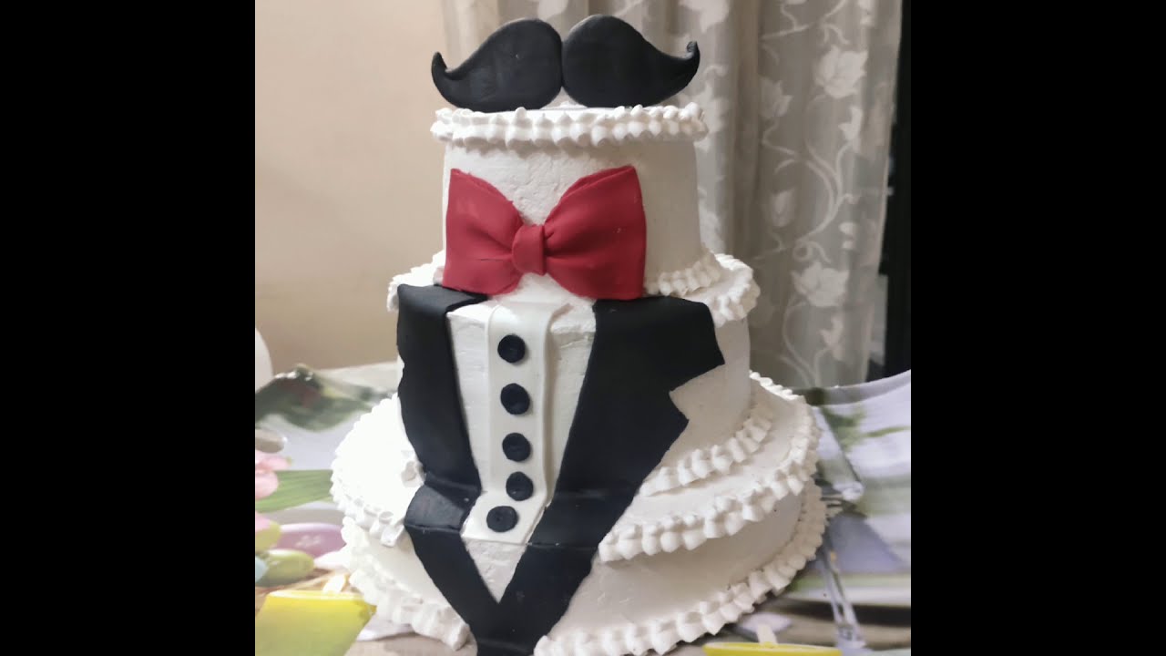 Moustache theme cake | Theme cake for men | Mustache | Theme party | Cake decoration | fondant cake