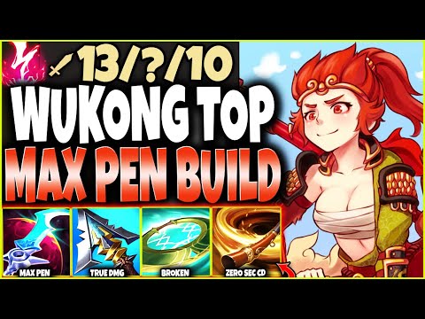 The Elegant way of ONE-SHOTS ~ Max Pen Wukong Build TRUE DMG & 0 SEC R CD  🔥 LoL Wukong s12 Gameplay