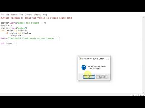 Python Program To Count The Vowels In String Using Sets