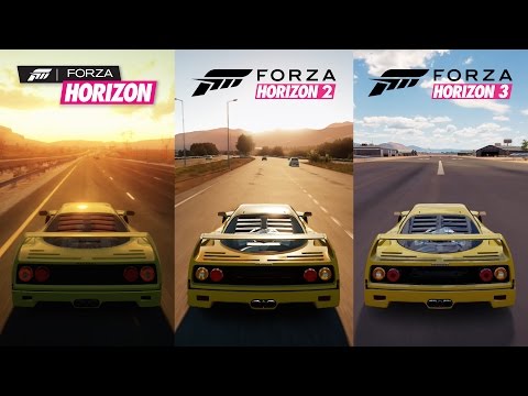Forza Horizon 3 vs Forza Horizon 2 vs Forza Horizon - 1987 Ferrari F40 - Sound Comparison