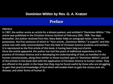 1 - Preface, from Dominion Within, by Rev.  G.  A.  Kratzer