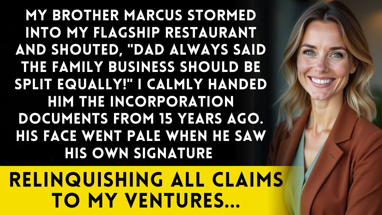 My Estranged Brother Showed Up Demanding Half My Restaurant Chain 'As Family'—But He Forgot...