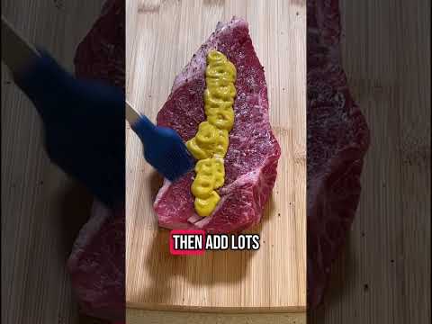 How to sear steak with mustard! #steak #steakrecipes #cookinghack