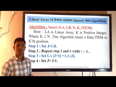 Inserting Into A Linear Array Algorithm In Data Structure Bangla Tutorial