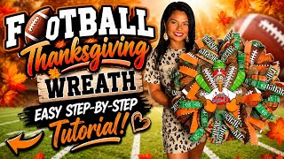 🏈 DIY Thanksgiving Football Wreath 🍂 | EASY Fall Wreath Tutorial!