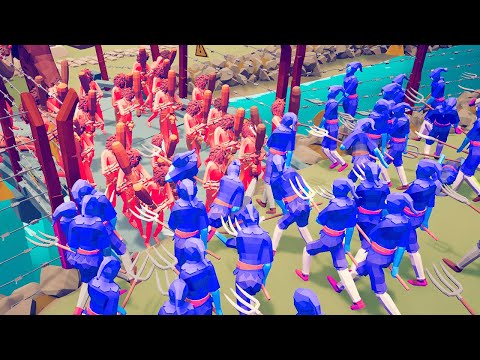 TRIBAL ARMY 🗿 vs ⚔️ 100x FARMER ARMY INSANE CASTLE RAID / Totally Accurate Battle Simulator