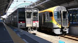 JR7200系予讃線高松駅発車シーン2019年8月（第17編成）【4K・バイノーラル録音BME 200】