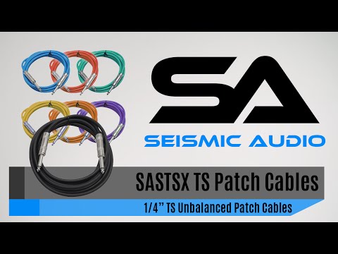 SEISMIC AUDIO New 6 PACK Blue 1/4" TS 10' Patch Cables - Guitar - Instrument image 4