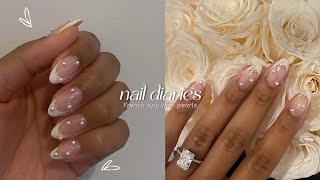 Lets do French Tips with Pearls⊹‧₊˚Cute & Simple Manicure at home (amazon products) ASMR♡