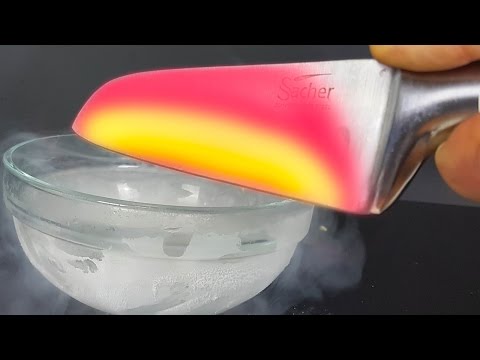 EXPERIMENT Glowing 1000 degree KNIFE VS LIQUID NITROGEN Video