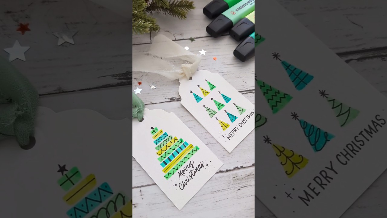 Easy DIY Christmas gift tags #gifttags #christmascrafts #lettering #tags