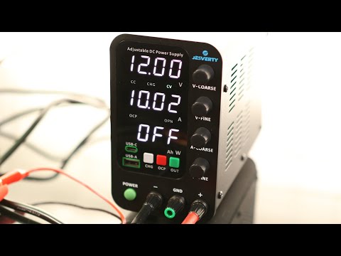 Jesverty DC Power Supply Variable, 0-32V 0-10A Switching Bench Power Supply with Intelligent Charge