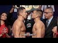 GENNADY GOLOVKIN GIVES DEATH STARE TO SERGIY DEREVYANCHENKO AT WEIGH IN FACE OFF - FULL WEIGH IN