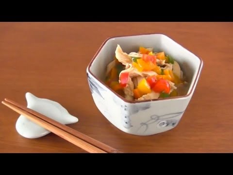Glittering Chinese Sauce Marinated Chicken (Recipe) 鶏のキラキラ中華あん和え (レシピ)