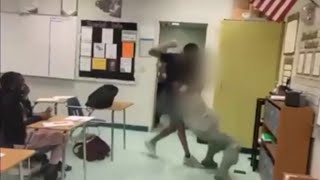 Disturbing classroom attack caught on camera