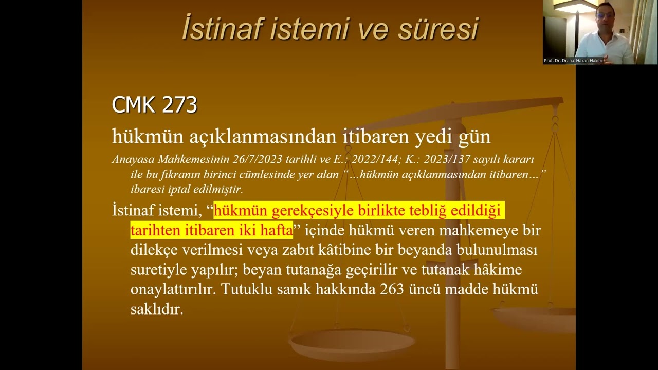 Ceza Muhakemesi Hukuku 32: Kanun Yolları-II: İstinaf