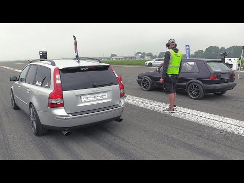 550HP Golf 2 VR6 Turbo vs 500HP Volvo V50 T5