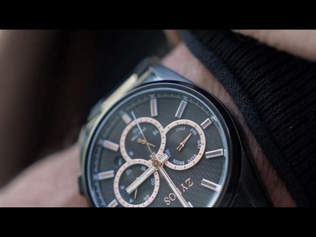 ساعة رجالية بسير ستيل بلون أسود