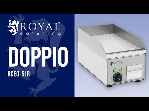Video - Doppio - Fry top elettrico - 360 x 250 mm - Royal Catering - 2,000 W